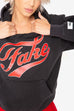 Fake / Fame Hoodie Seatshirt in Black